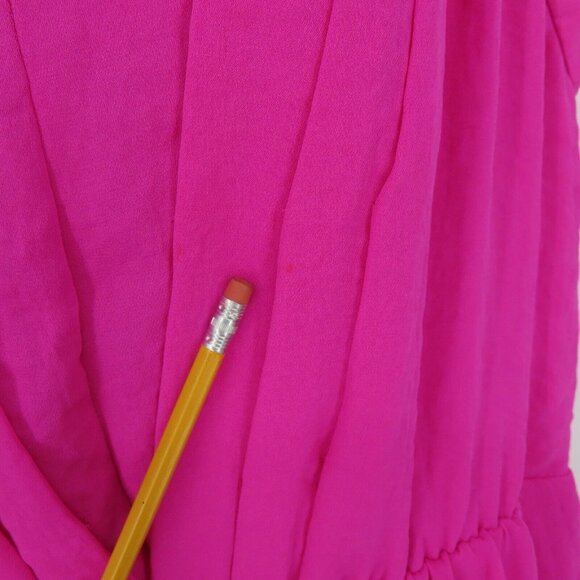 Rebecca Taylor Womens 8 Solid Pink Pleated Keyhole Front Sleeveless Sheath Dress - Picture 6 of 14